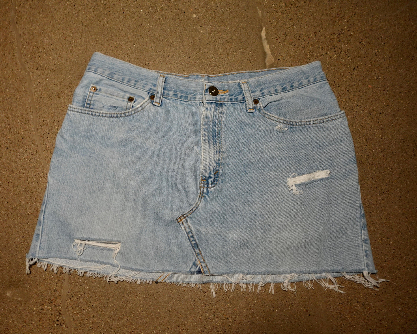 Stella Reworked Denim Mini Skirt