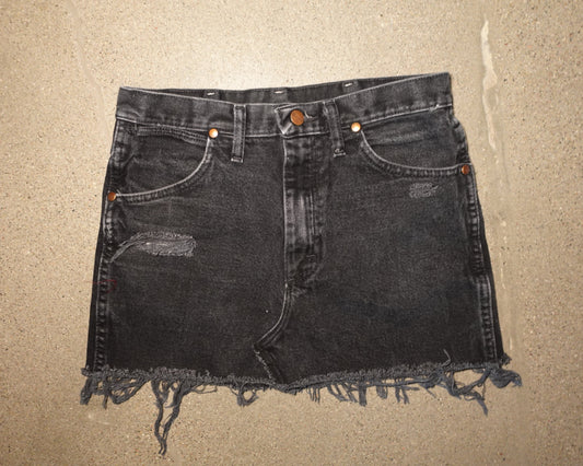 Alex Black Denim Mini Skirt